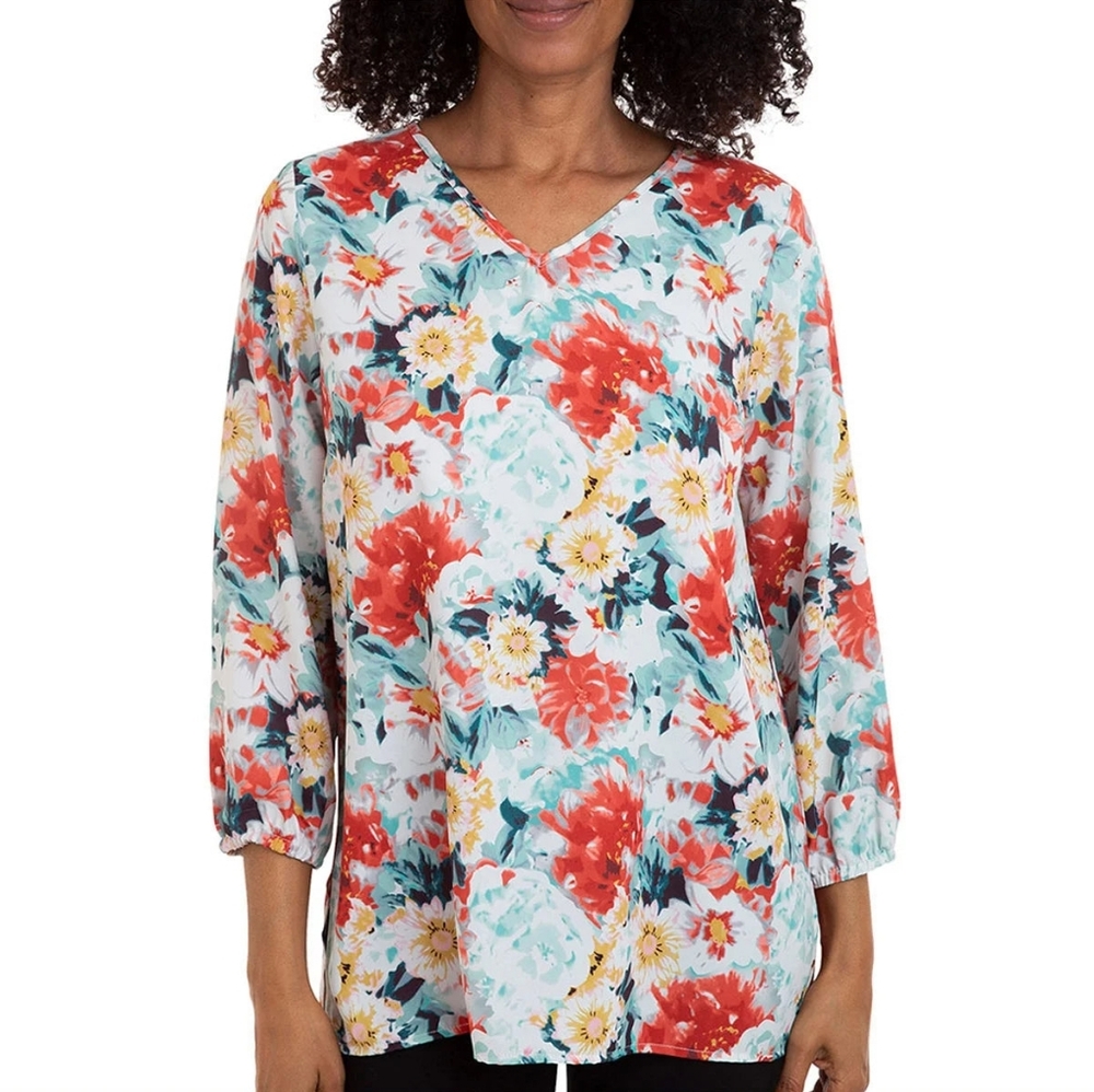 Mario Serrani Multicolor Floral Blouse Spring Flower XL